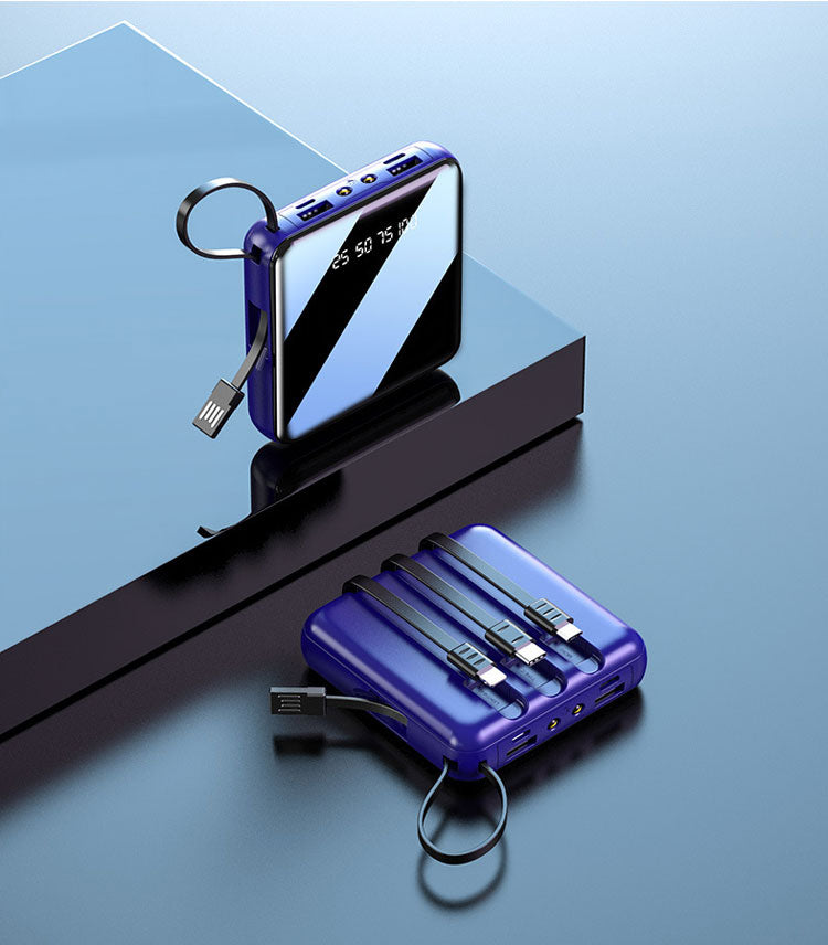 Mini power bank z 4 kablami
