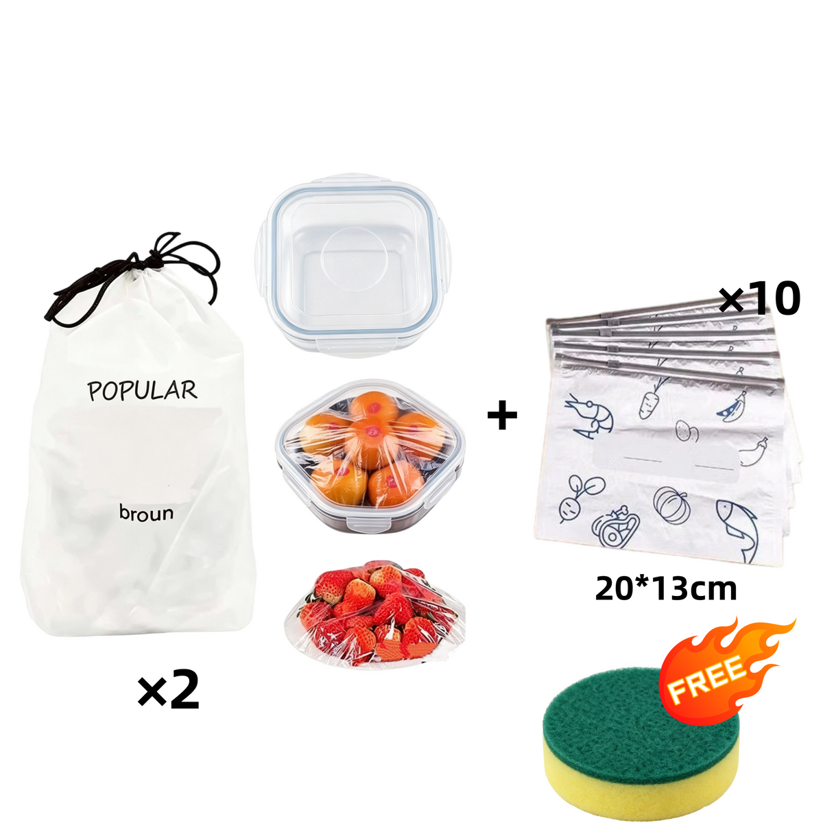 🥗 Worki do przechowywania świeżości – 50% ZNIŻKI! KUP 1 TORBĘ → 1 TORBĘ GRATIS! OFERTA LIMITOWANA!🧊 100 szt. w torbie, wielokrotnego użytku, elastyczne i trwałe – idealne do żywności, owoców i warzyw.✨ PEHD/PEBD, bezpieczne i praktyczne na co dzień!