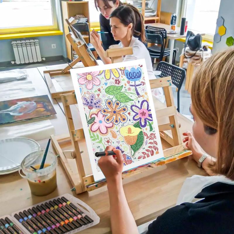 🎨 Pisaki z efektem brokatu 🥇✨: Twórz błyszczącą sztukę płynnie 🥳 (🌈 24–96 kolorów | Gładka linia, bez zatykania | Nie przebijają na drugą stronę 📝)