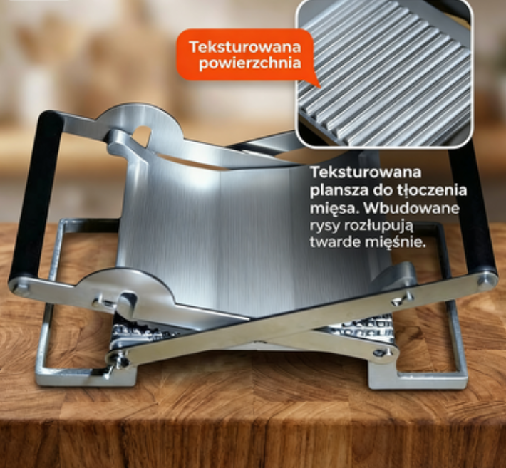 🍔 Praska do Mięsa – Stainless Steel & Antyadhezyjna | Na Burgery i Pulpety 🥩✨🍽️