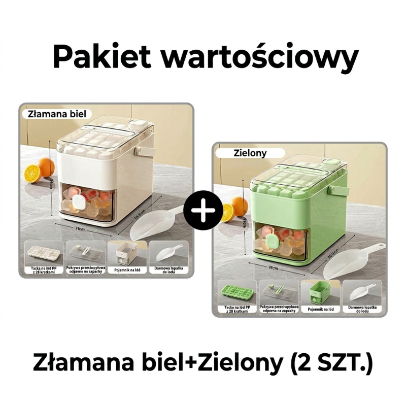 🍸 50% OFF + KUP 2 Z 33% ZNIŻKĄ – OSTATNI DZIEŃ! Forma do lodu – wystarczy nacisnąć, aby wyjąć kostki. Pojemnik chroni przed zapachami i oszczędza miejsce w zamrażarce! 🧊💪