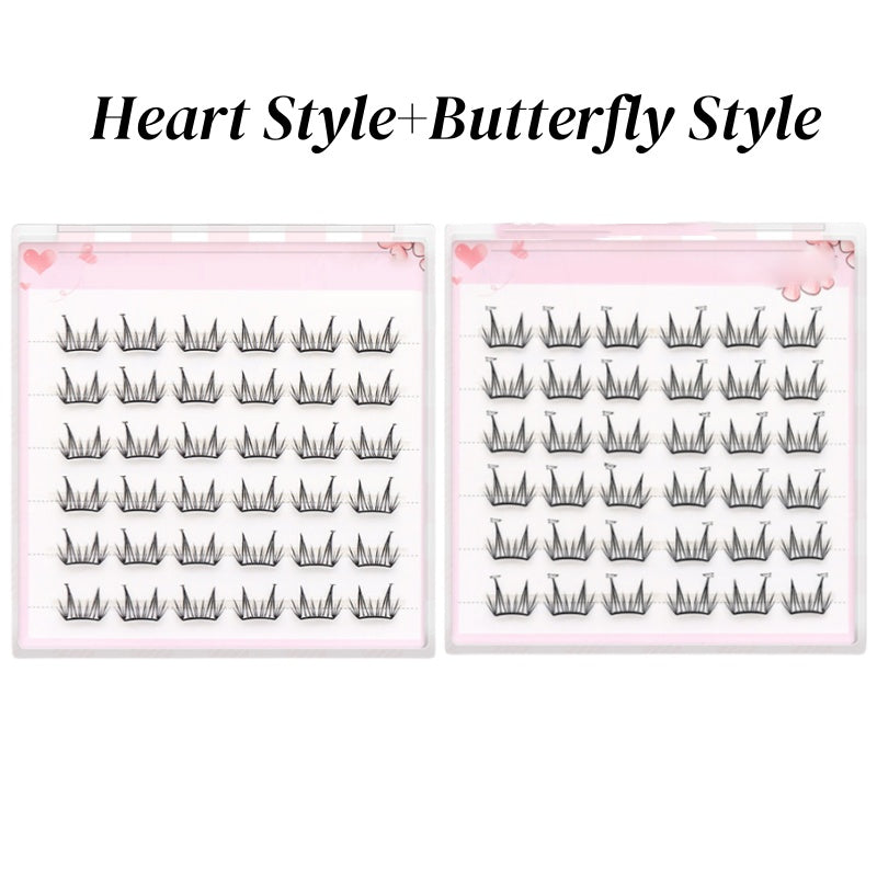 Zestaw 36 sztuk samoprzylepnych rzęs w formie kępek bez kleju