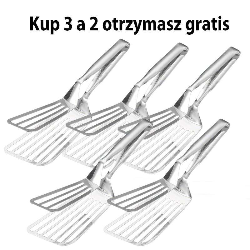 🍳 Szczypce-Łopatka z Stali Nierdzewnej 304 – Wielofunkcyjne Narzędzie Kuchenne! 🍖