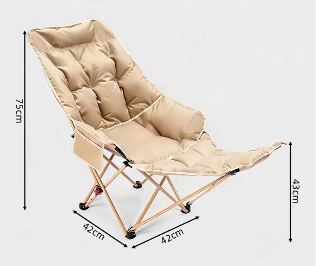 🏕️Teraz 50% taniej! Regulowany, wyściełany fotel turystyczny z funkcją rozkładania – wytrzymały, przenośny leżak kempingowy z podnóżkiem (udźwig 150 kg), idealny do kampera, ogrodu i na piknik.
