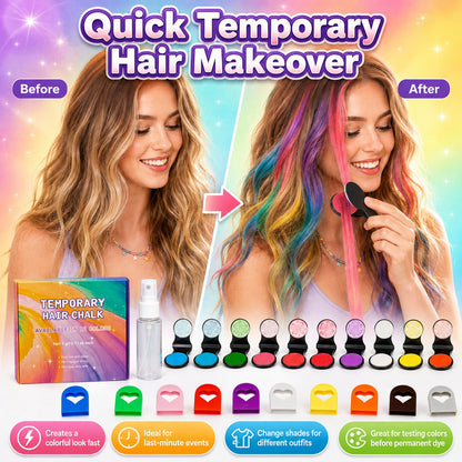 🔥Ostatni dzień – 50% taniej🌈Zestaw 12 kolorowych kred do włosów w aplikatorze