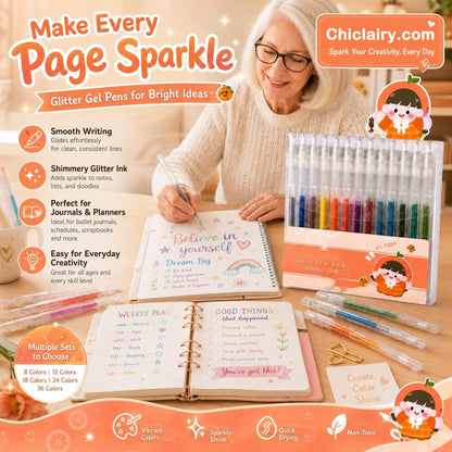 🎄🎁 Wyjątkowa wyprzedaż świąteczna! 🎁 Zestaw żelowych długopisów brokatowych – płynne pisanie 🎨