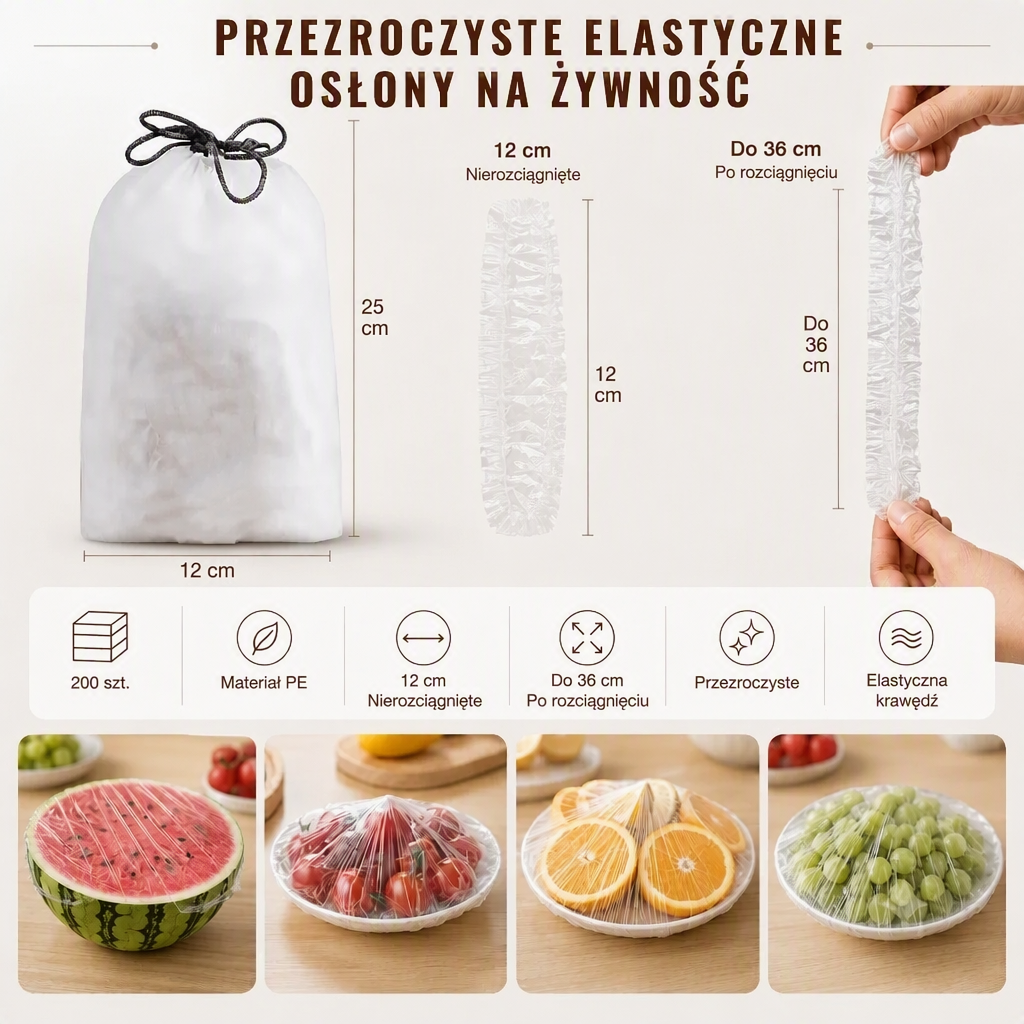 🥗 Worki do przechowywania świeżości – 50% ZNIŻKI! KUP 1 TORBĘ → 1 TORBĘ GRATIS! OFERTA LIMITOWANA!🧊 100 szt. w torbie, wielokrotnego użytku, elastyczne i trwałe – idealne do żywności, owoców i warzyw.✨ PEHD/PEBD, bezpieczne i praktyczne na co dzień!