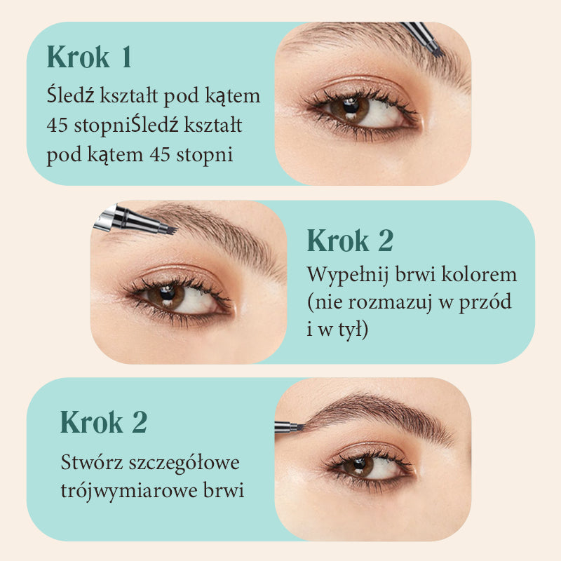 🔥Kup 1 i otrzymaj 1 gratis🎁Wysokiej jakości wodoodporna kredka do brwi 4 Fork