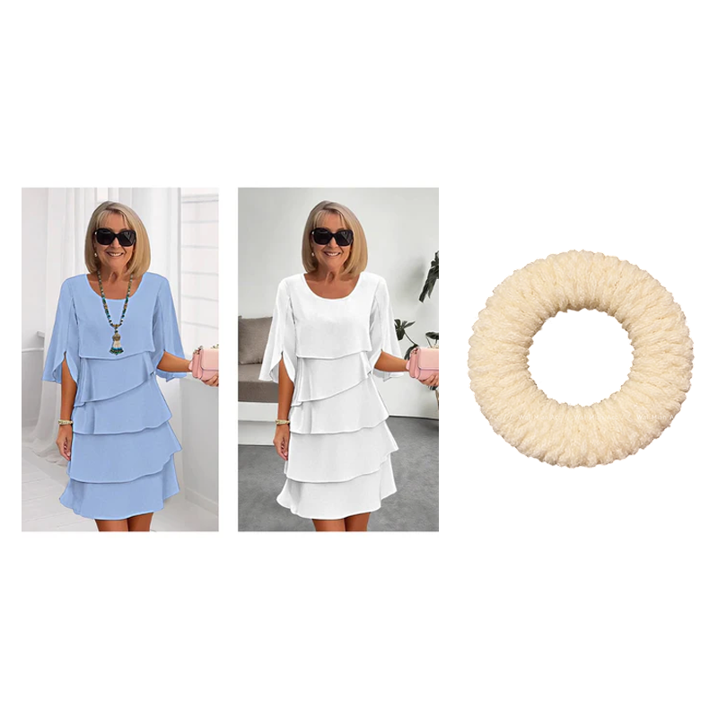 ✨ SUKIENKA DAMSKA Z WARSTWOWYMI RĘKAWAMI – ELEGANCKA I WYGODNA NA KAŻDĄ OKAZJĘ! ✨