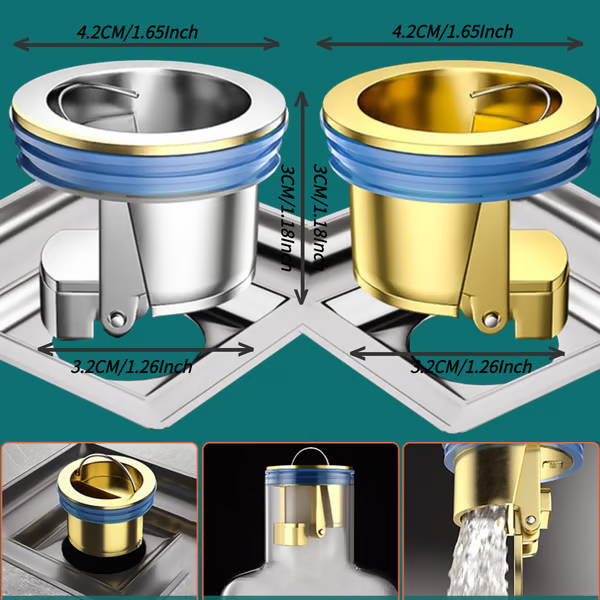 ✨ Wkładki do odpływów podłogowych z mosiężną powłoką – eliminują nieprzyjemne zapachy i zapobiegają zatorom, teraz za połowę ceny! ✨