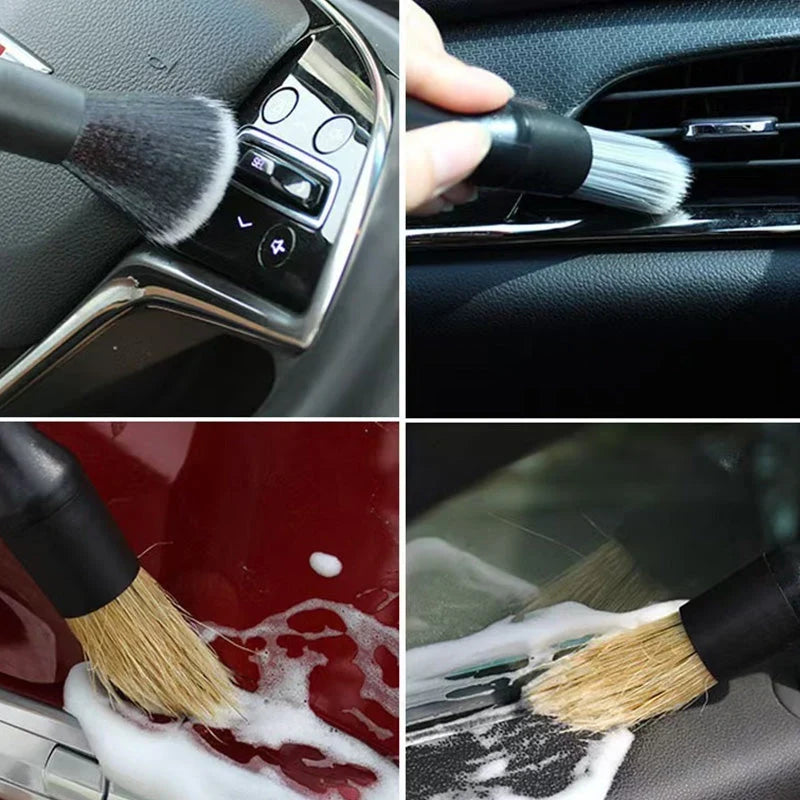 🚗🧹 Zestaw pędzli do detailingu – miękkie pędzle do czyszczenia wnętrza: kratek nawiewu, deski rozdzielczej, felg i trudno dostępnych miejsc