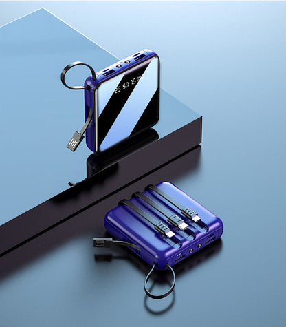 Mini power bank z 4 kablami
