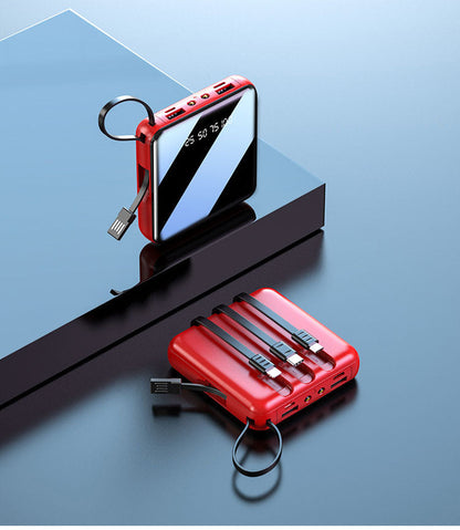 Mini power bank z 4 kablami