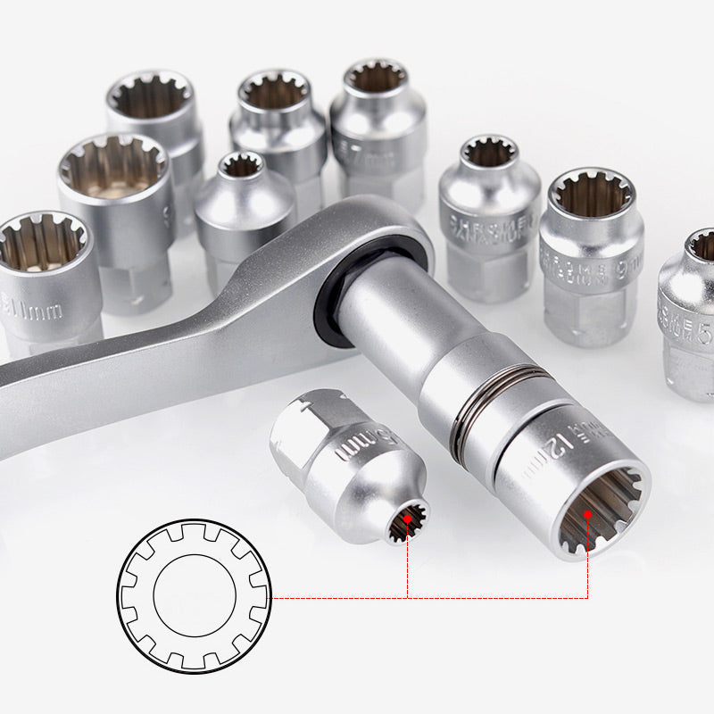 🔧 29-częściowy zestaw kluczy nasadowych – z mechanizmem zapadkowym, w różnych rozmiarach, wykonany z wytrzymałej stali