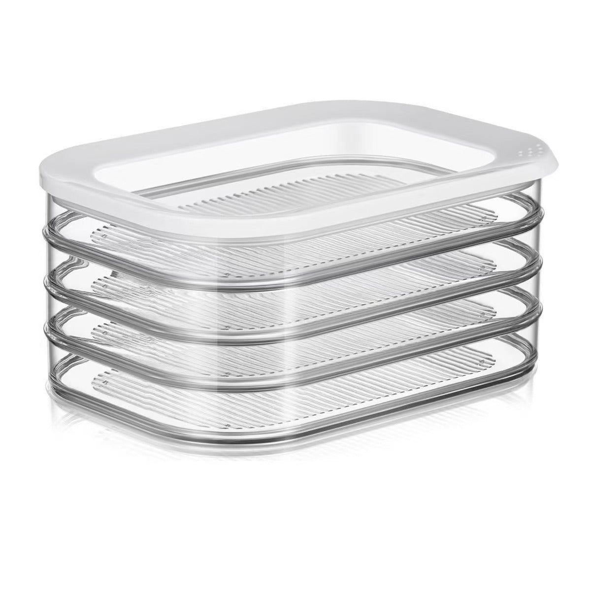 🍱3-warstwowe pojemniki na żywność z pokrywką wielokrotnego użytku – przezroczyste, chrupiące pudełka do lodówki 📦✨