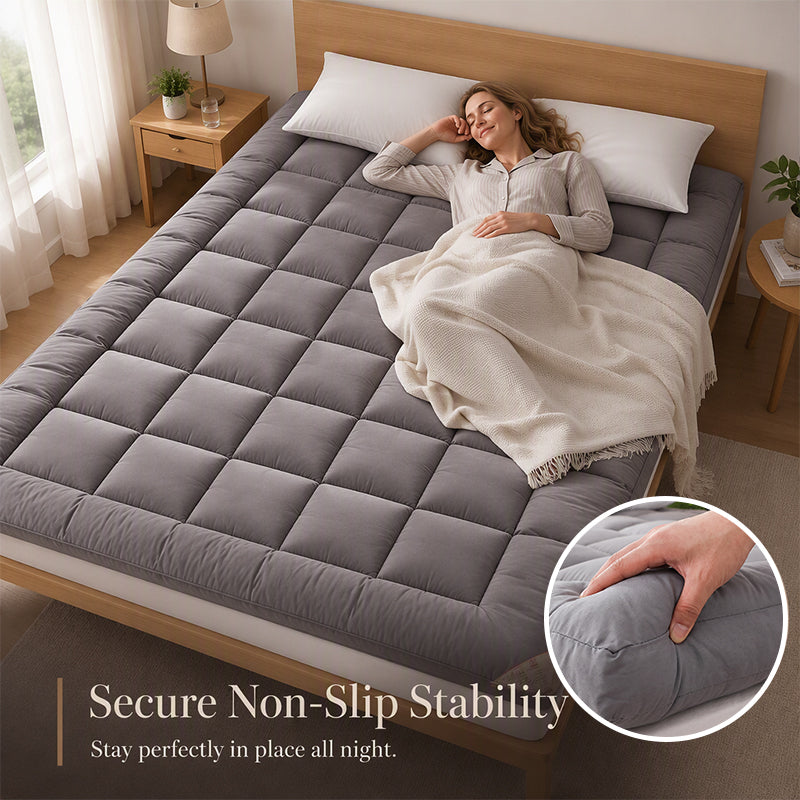 Miękka, pikowana nakładka na materac 🛏️ Warstwa komfortu niczym chmura – otul się miękkością i budź się wypoczęty ✨