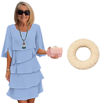 ✨ SUKIENKA DAMSKA Z WARSTWOWYMI RĘKAWAMI – ELEGANCKA I WYGODNA NA KAŻDĄ OKAZJĘ! ✨