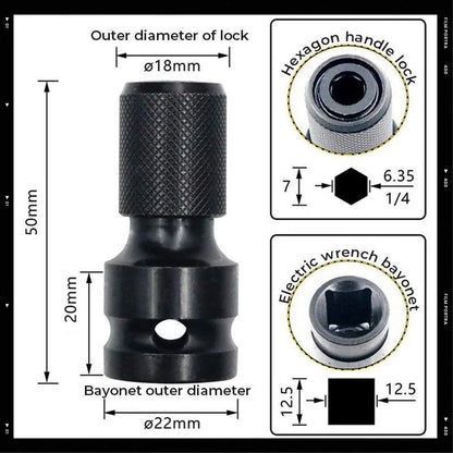 💥 Przelotka do klucza nasadowego z trzpieniem sześciokątnym 1/4„ – z 1/2” na 1/4", z mechanizmem szybkiego odłączania ⚙️