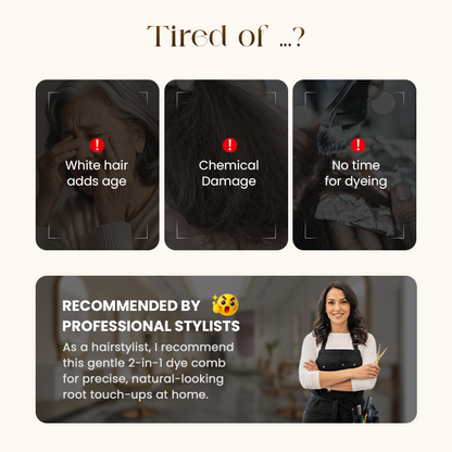 ✨Wygodny grzebień do farbowania włosów 2 w 1 do siwych włosów