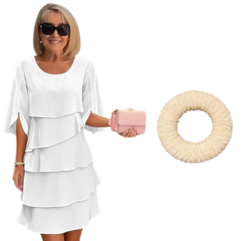 ✨ SUKIENKA DAMSKA Z WARSTWOWYMI RĘKAWAMI – ELEGANCKA I WYGODNA NA KAŻDĄ OKAZJĘ! ✨