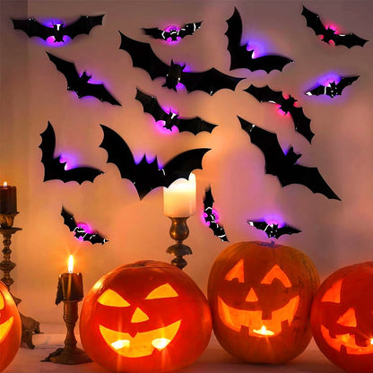 🦇Halloweenowe świecące nietoperze 3D