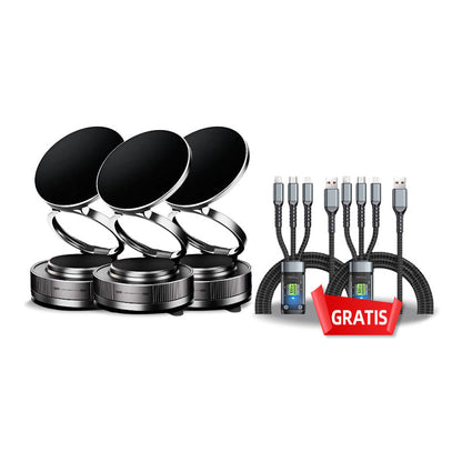 📱Regulowany uchwyt magnetyczny do telefonu z przyssawką 360°🚗