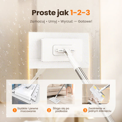 💦Jednorazowy mop do kurzu z 4 ściereczkami wielokrotnego użytku