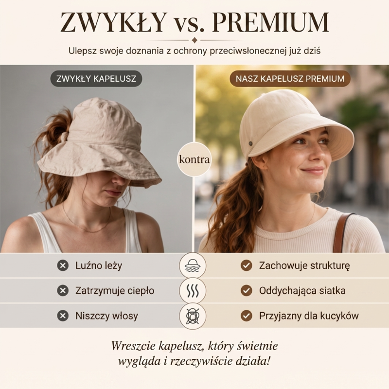🔥🔥 OSTATNIA OKAZJA! –50%! 🌞✨ Składany kapelusz damski UPF 50+ – szerokie rondo, bawełna, klapa na szyję, regulowany pasek. Lekki, oddychający, na plażę i na co dzień. Łatwy do spakowania – stylowa ochrona przed słońcem w świetnej cenie! 🎁