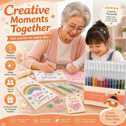 🎄🎁 Wyjątkowa wyprzedaż świąteczna! 🎁 Zestaw żelowych długopisów brokatowych – płynne pisanie 🎨