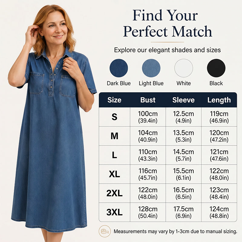 👗 Jeansowa sukienka midi z kieszeniami – 50% ZNIŻKI! OFERTA LIMITOWANA! Miękki denim, luźny krój i praktyczne kieszenie – idealna na co dzień, na spacer i spotkania. Wygodna, wszechstronna i stylowa – sprawdzi się w każdej sytuacji! ✨🌸👖