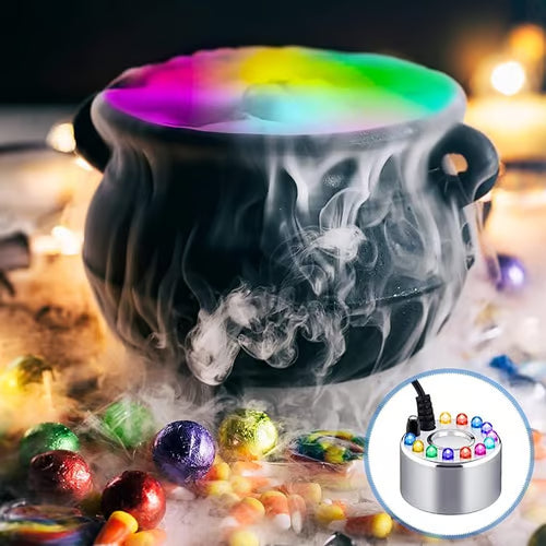 ⏰ 50% TANIEJ! 🌫️ Ultradźwiękowy wytwarzacz mgły 12 LED – gęsta mgła i kolorowe światło na każdą imprezę! 🎃✨