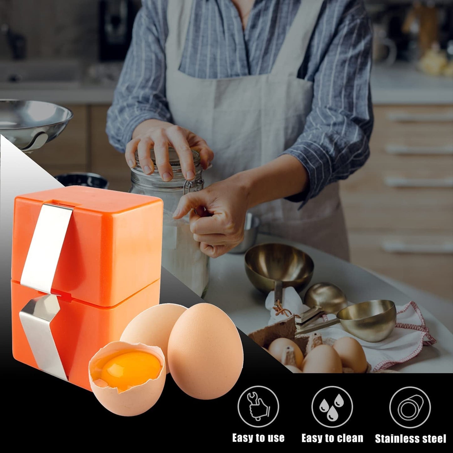 🍳Teraz 50% taniej! ✨Praktyczne narzędzie do szybkiego i czystego rozbijania jajek – idealne do wypieków