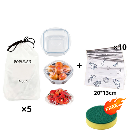 🥗 Worki do przechowywania świeżości – 50% ZNIŻKI! KUP 1 TORBĘ → 1 TORBĘ GRATIS! OFERTA LIMITOWANA!🧊 100 szt. w torbie, wielokrotnego użytku, elastyczne i trwałe – idealne do żywności, owoców i warzyw.✨ PEHD/PEBD, bezpieczne i praktyczne na co dzień!