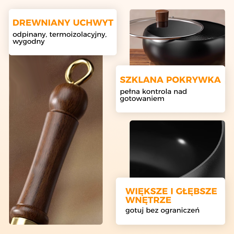 🍳🔥 Ultralekka, niepowlekana, gruba patelnia żeliwna z powłoką nieprzywierającą