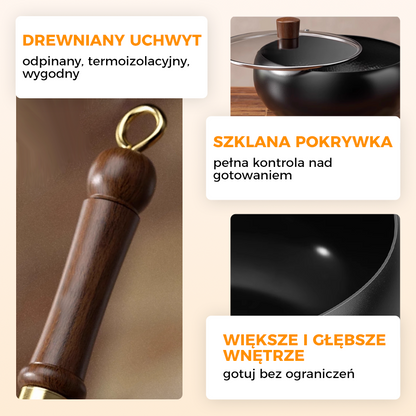 🍳🔥 Ultralekka, niepowlekana, gruba patelnia żeliwna z powłoką nieprzywierającą