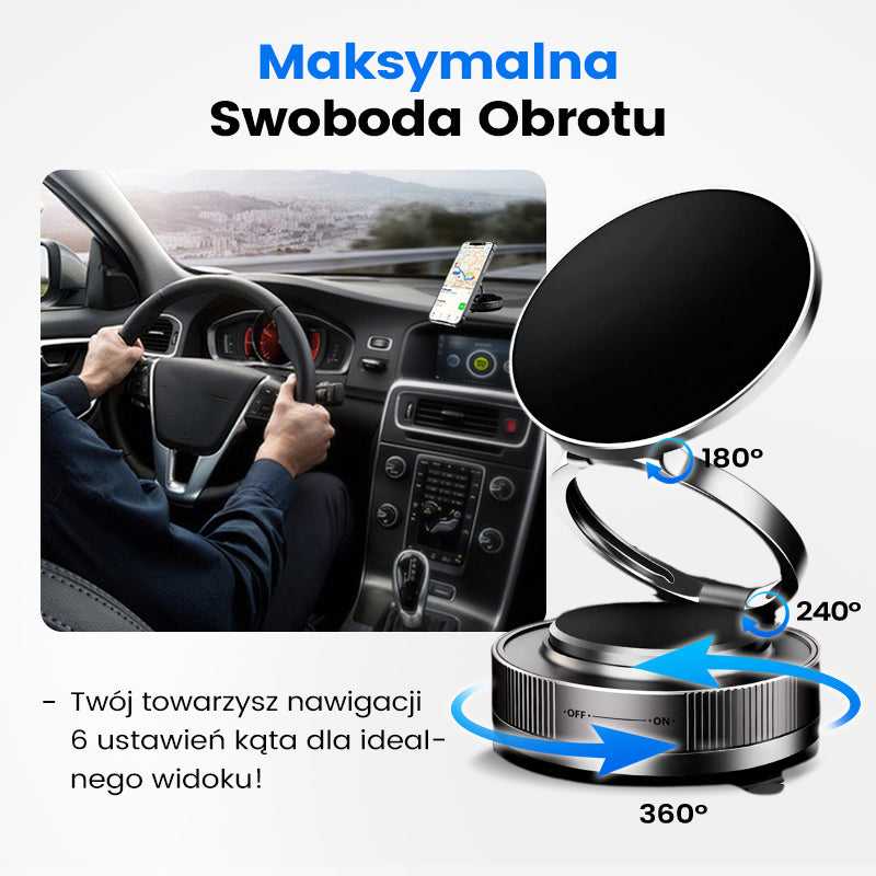 🔄360° regulowany podciśnieniowy magnetyczny uchwyt na telefon📱🚗