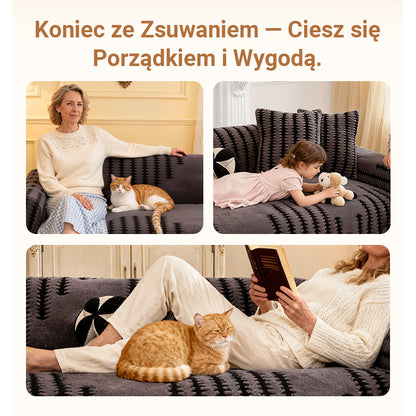 🛋️ Miękka i przyjazna dla skóry pluszowa narzuta na sofę – antypoślizgowa i odporna na plamy