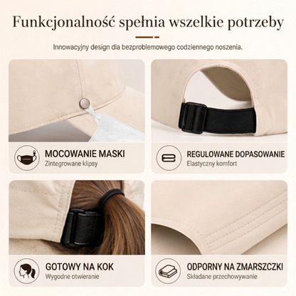 🔥🔥 OSTATNIA OKAZJA! –50%! 🌞✨ Składany kapelusz damski UPF 50+ – szerokie rondo, bawełna, klapa na szyję, regulowany pasek. Lekki, oddychający, na plażę i na co dzień. Łatwy do spakowania – stylowa ochrona przed słońcem w świetnej cenie! 🎁