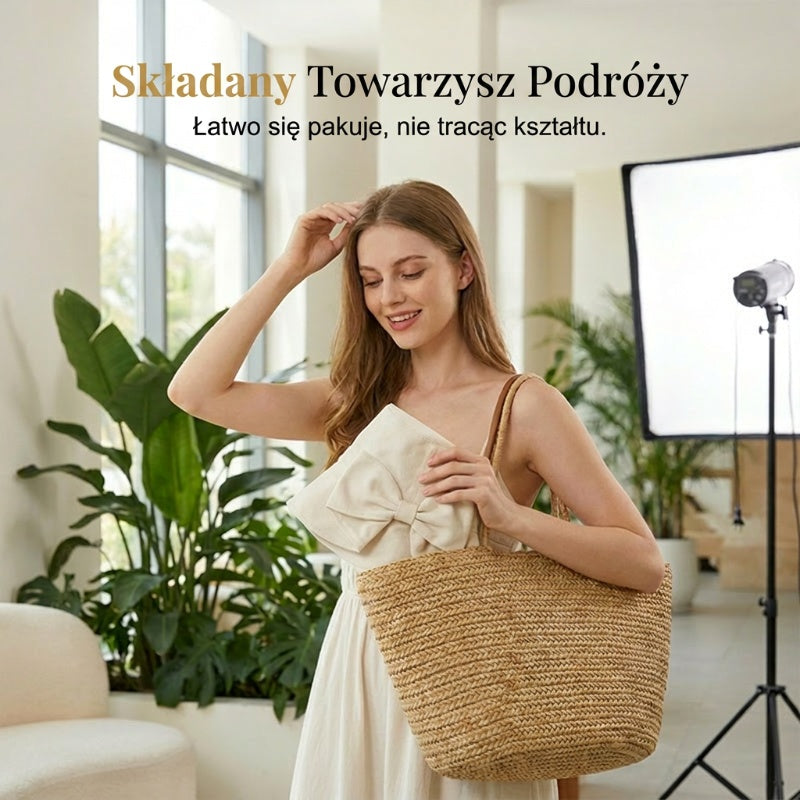 🎀Damski kapelusz przeciwsłoneczny z szerokim rondem i kokardką👒