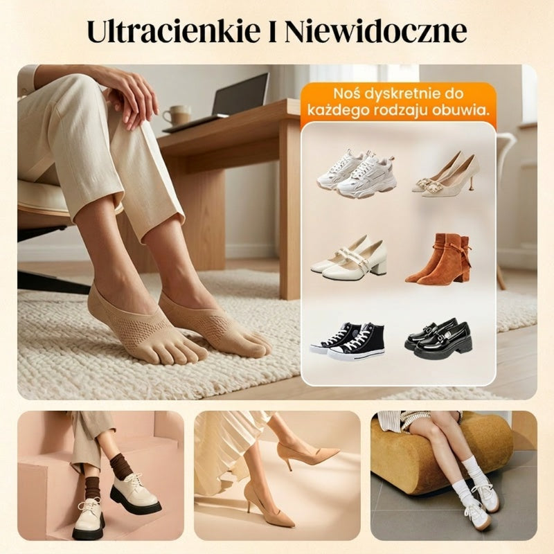 🔥Gorąca promocja🔥Unisex niewidoczne skarpetki korekcyjne z pięcioma palcami