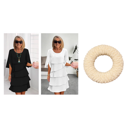 ✨ SUKIENKA DAMSKA Z WARSTWOWYMI RĘKAWAMI – ELEGANCKA I WYGODNA NA KAŻDĄ OKAZJĘ! ✨