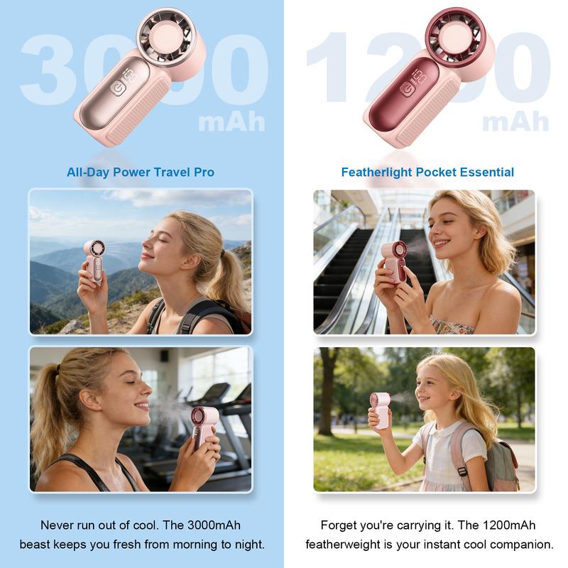 Tylko tego lata! 🌀 Promocja!Mini ręczny wentylator z wyświetlaczem LED – 5‑biegowa turbowentylacja, rozmiar kieszonkowy. ✨ Ładowanie przez USB, szybkie chłodzenie – w podróży i do makijażu.