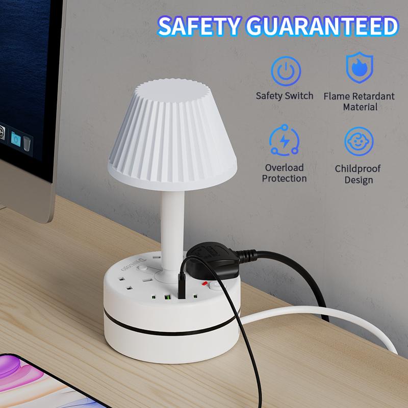 ⚡ 50% taniej | Lampka nocna z portem USB i gniazdkiem elektrycznym