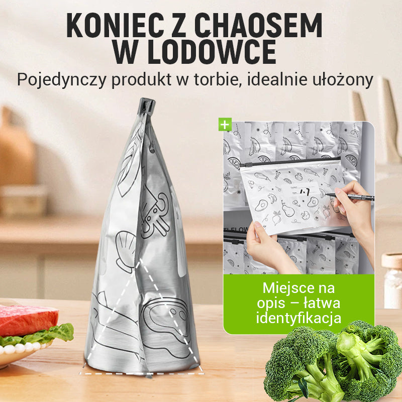 ✨Wielokrotnego użytku woreczki do przechowywania z aluminiową folią