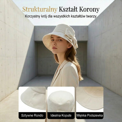 🎀Damski kapelusz przeciwsłoneczny z szerokim rondem i kokardką👒