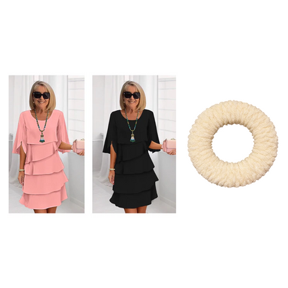 ✨ SUKIENKA DAMSKA Z WARSTWOWYMI RĘKAWAMI – ELEGANCKA I WYGODNA NA KAŻDĄ OKAZJĘ! ✨