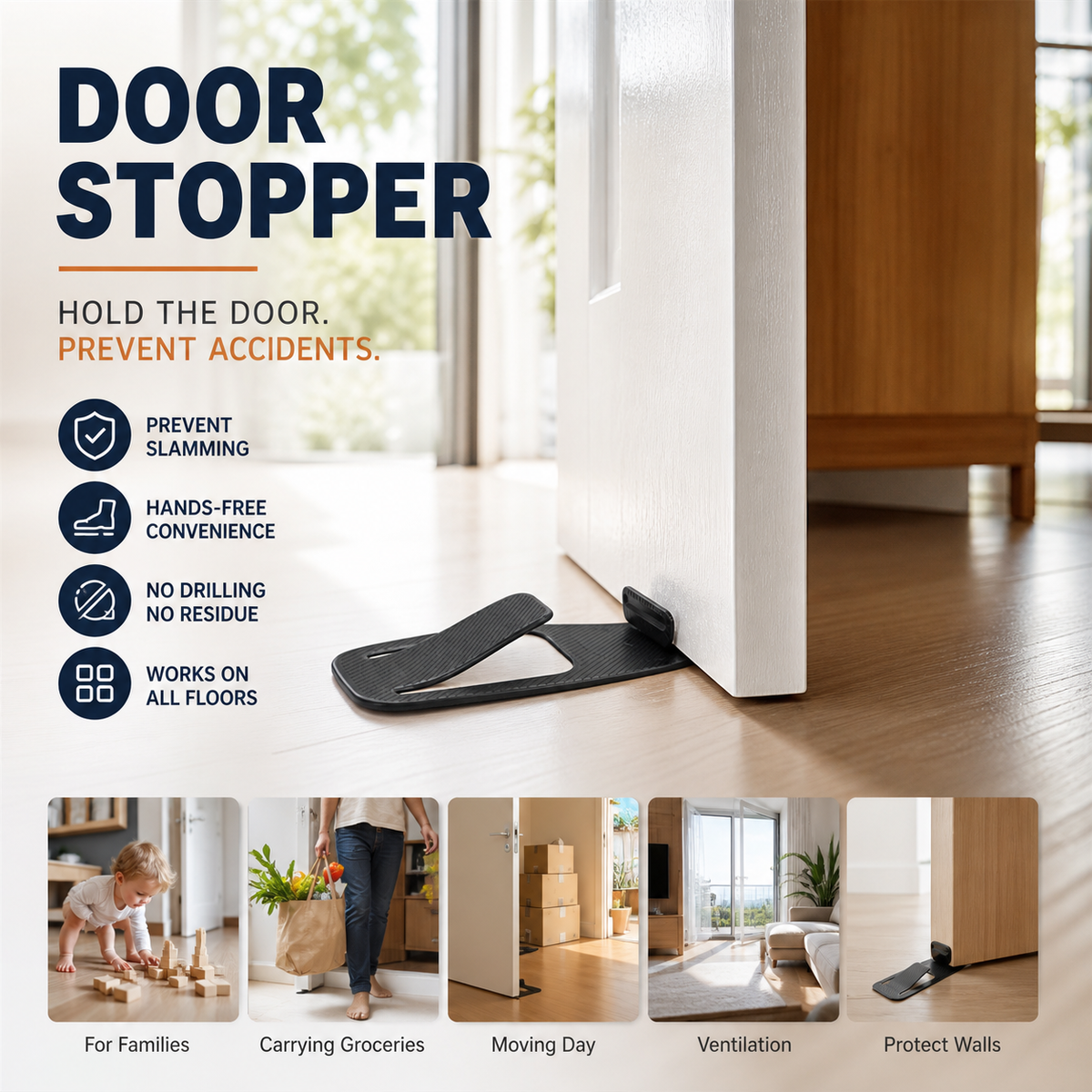 🥳HIT SPRZEDAŻY 2026🥳💞Ponad 50 tys. sprzedanych sztuk! 🚪🎁 50% taniej! Ochronny stoper do drzwi – montaż bez wiercenia, nie pozostawia śladów i utrzymuje drzwi otwarte. Bezpieczny i prosty w użyciu – zrób zapas i zaoszczędź! 🏠✅