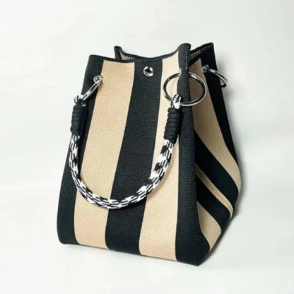 🏆👜 Limitowana wyprzedaż: 50% ZNIŻKI 🌴 Boho w paski dzianinowa torba wiadro dla kobiet – ręcznie robiona letnia plażowa torba na ramię