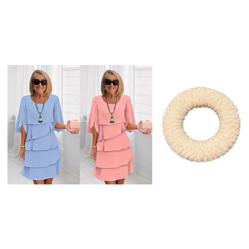 ✨ SUKIENKA DAMSKA Z WARSTWOWYMI RĘKAWAMI – ELEGANCKA I WYGODNA NA KAŻDĄ OKAZJĘ! ✨