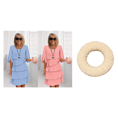 ✨ SUKIENKA DAMSKA Z WARSTWOWYMI RĘKAWAMI – ELEGANCKA I WYGODNA NA KAŻDĄ OKAZJĘ! ✨